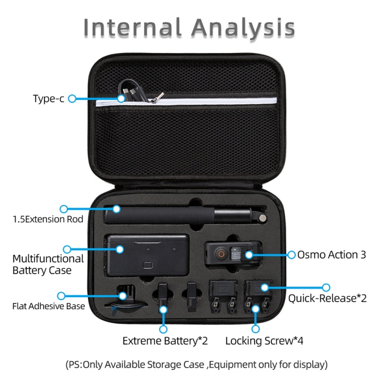 For DJI Osmo Action 3 Carrying Storage Case Bag,Size: 21.5 x 29.5 x 10cm(Black) - Case & Bags by PMC TechLife | Online Shopping South Africa | PMC TechLife | Buy Now Pay Later Mobicred