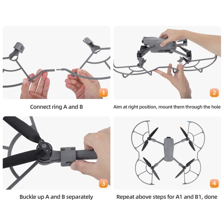 For DJI Air 3 Sunnylife KC680 Drone Propeller Protective Guard Anti-collision Ring (Grey) - Other by Sunnylife | Online Shopping South Africa | PMC TechLife | Buy Now Pay Later Mobicred