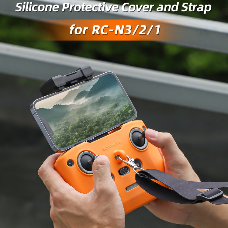 For DJI Neo / Mini 4 Pro / RC-N3 / RC-N2 / RC-N1 Sunnylife Controller Protective Cover Silicone Case with Neck Strap (Black) - free shipping - PMC TechLife - Order now!