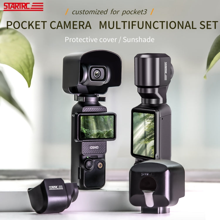 For DJI OSMO Pocket 3 STARTRC 2 in 1 Gimbal Camera Lens Cover Sunshade (Black) - Lens Accessories by STARTRC | Online Shopping South Africa | PMC TechLife | Buy Now Pay Later Mobicred