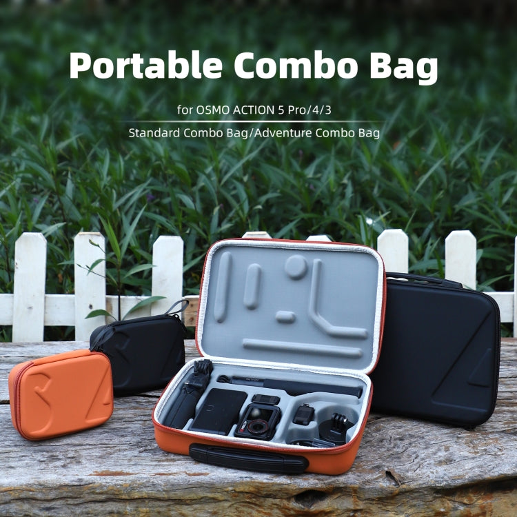 For DJI Osmo Action 5 Pro / 4 / 3 Sunnylife Portable Carrying Case Mini Standard Combo Bag (Black) - free shipping - PMC TechLife - Order now!