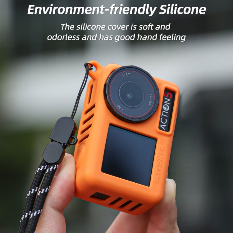 For DJI Osmo Action 5 Pro Sunnylife Silicone Protective Case Scratch-proof Camera Cover with Lanyard (Red) - free shipping - PMC TechLife - Order now!