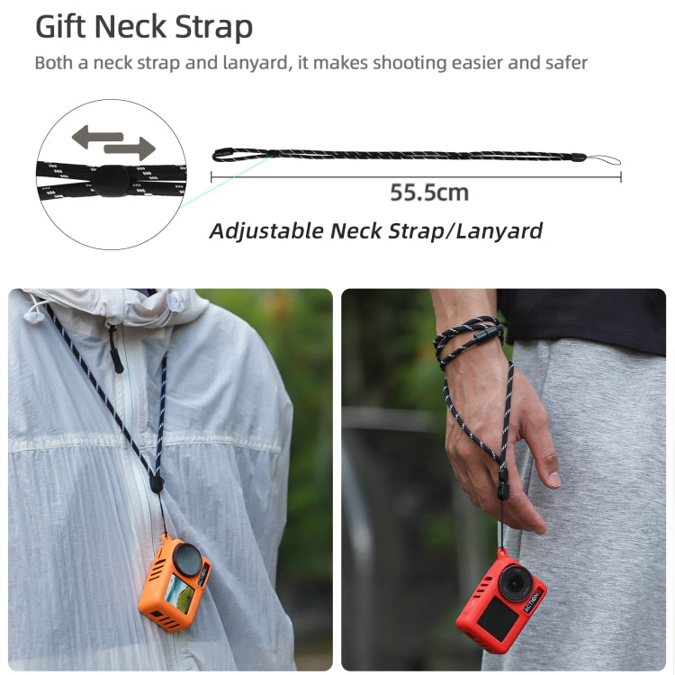 For DJI Osmo Action 5 Pro Sunnylife Silicone Protective Case Scratch-proof Camera Cover with Lanyard (Red) - free shipping - PMC TechLife - Order now!