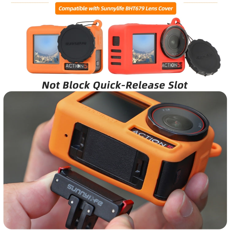 For DJI Osmo Action 5 Pro Sunnylife Silicone Protective Case Scratch-proof Camera Cover with Lanyard (Red) - free shipping - PMC TechLife - Order now!