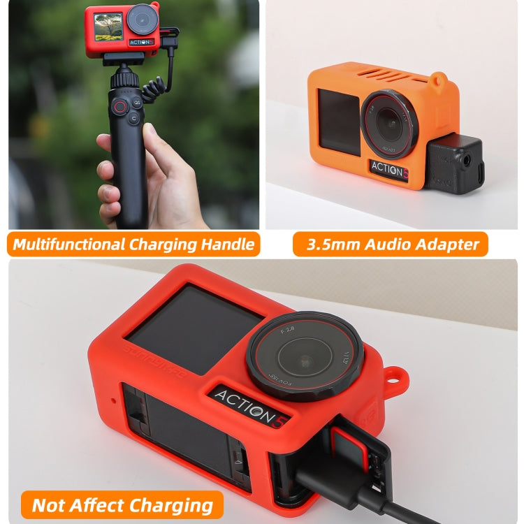 For DJI Osmo Action 5 Pro Sunnylife Silicone Protective Case Scratch-proof Camera Cover with Lanyard (Orange) - free shipping - PMC TechLife - Order now!