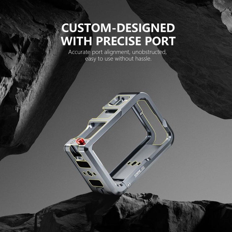 For DJI Osmo Action 5 Pro STARTRC Metal Cage Expansion Adapter Frame with Cold Shoe (Grey) - free shipping - PMc TechLife - Order now!