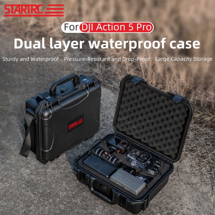 For DJI Osmo Action 5 Pro STARTRC Waterproof EVA ABS Dual-layer Suitcase Storage Box (Black) - free shipping - PMC TechLife - Order now!