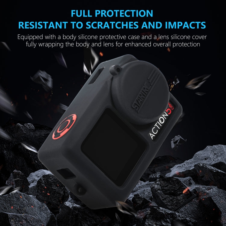 For DJI Osmo Action 5 Pro STARTRC Silicone Protective Case with Lens Cover (Black) - free shipping - PMC TechLife - Order now!