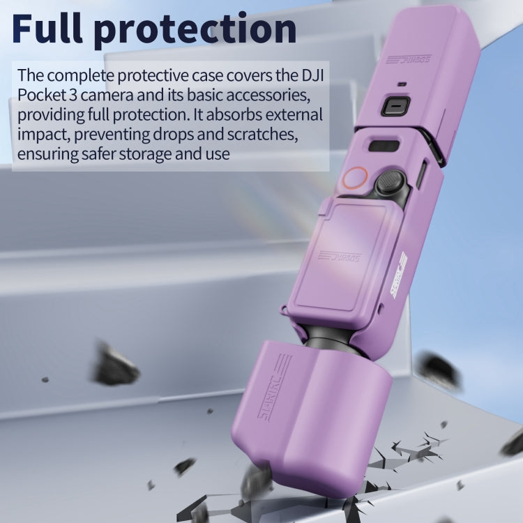 For DJI OSMO Pocket 3 STARTRC 5 in 1 Body Lens Handle Screen Silicone TPU Case (Purple) - free shipping - PMC TechLife - Order now!