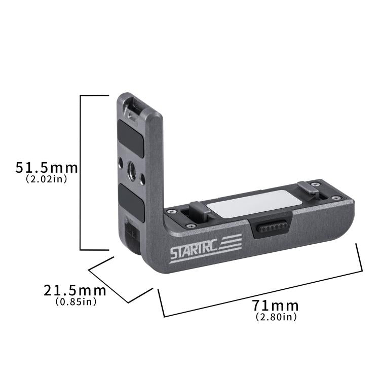 For DJI Osmo Action 5 Pro / 4 / 3 STARTRC L-shaped Magnetic Quick Release Bracket (Black) - free shipping - PMC TechLife - Order now!