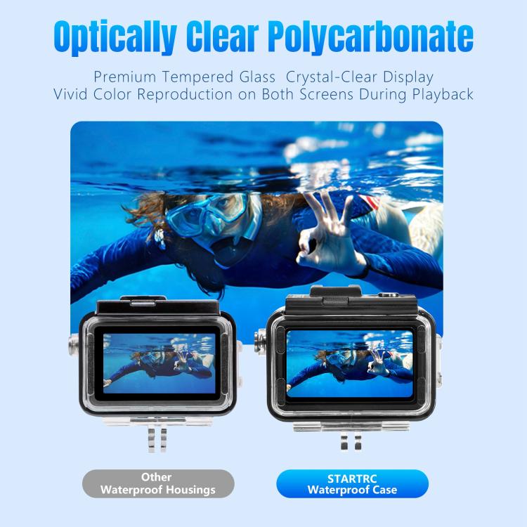 For DJI Osmo Action 5 Pro / 3 / 4 STARTRC 40m Underwater Waterproof Housing Diving Case (Transparent) - free shipping - PMC TechLife - Order now!