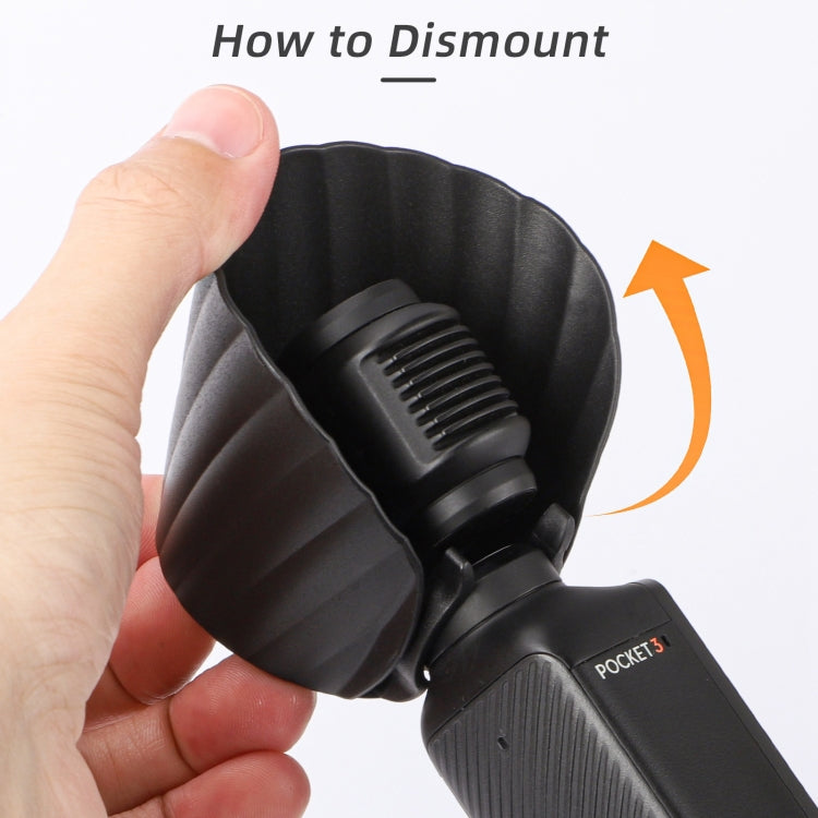 For DJI OSMO Pocket 3 Sunnylife Sunshade Lens Protective Cover Hood (Black) - Lens Accessories by Sunnylife | Online Shopping South Africa | PMC TechLife | Buy Now Pay Later Mobicred