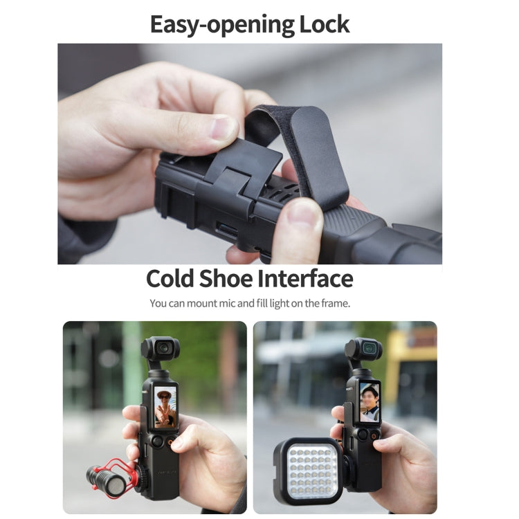 For DJI OSMO Pocket 3 Sunnylife Hand Band Protective Frame Cold Shoe Extension Handle Cover (Black) - Mount & Holder by Sunnylife | Online Shopping South Africa | PMC TechLife | Buy Now Pay Later Mobicred