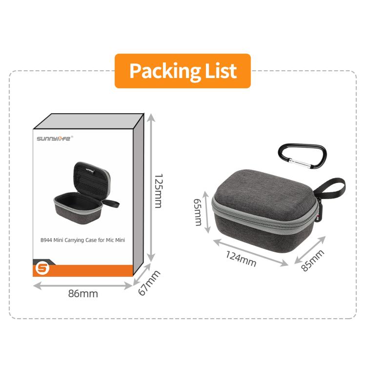 For DJI Mic Mini Sunnylife Portable Protective Box Storage Bag (Black) - free shipping - PMC TechLife - Order now!