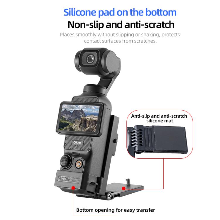 For DJI Osmo Pocket 3 STARTRC Folding Magnetic Mount Base Fixed Bracket (Black) - free shipping - PMC TechLife - Order now!