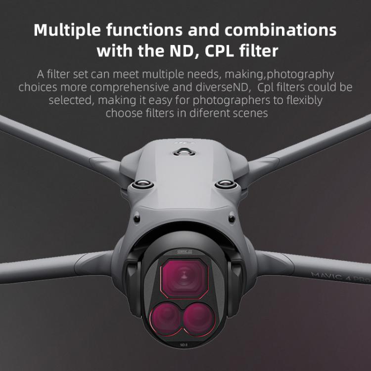 For DJI Mavic 4 Pro STARTRC 4 in 1 ND8 ND16 ND32 ND64 Lens Filter Kit - free shipping - PMC TechLife - Order now!
