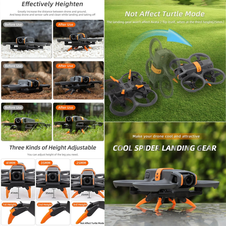 For DJI AVATA 2 Sunnylife LG797 Landing Gear Extensions Heightened Spider Gears Support Leg (Grey) - free shipping - PMC TechLife - Order now!