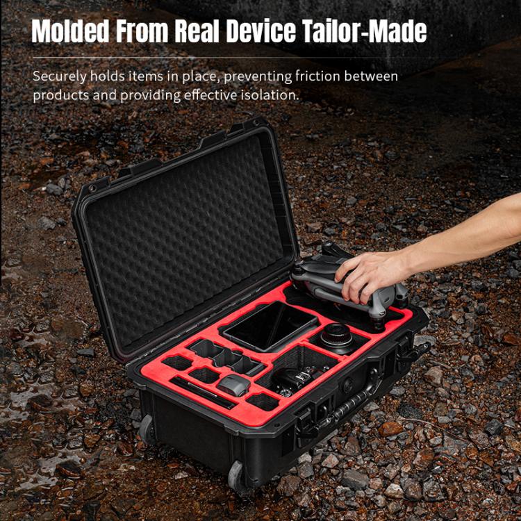 Portable Box Sealed Waterproof Trolley Suitcase For DJI Mavic 4 Pro / Mavic 3 / Air 3 (Black) - free shipping - PMC TechLife - Order now!