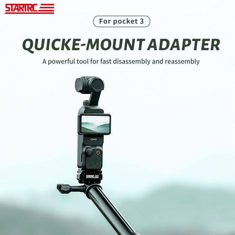 For DJI Pocket 3 STARTRC Quick Mount Adapter Extension Bracket (Black) - Mount & Holder by STARTRC | Online Shopping South Africa | PMC TechLife | Buy Now Pay Later Mobicred