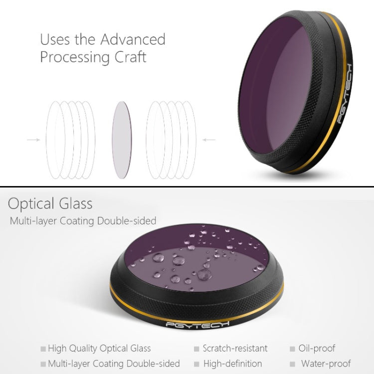 PGYTECH X4S-HD ND8 Gold-edge Lens Filter for DJI Inspire 2 / X4S Gimbal Camera Drone Accessories - free shipping - PMC TechLife - Order now!