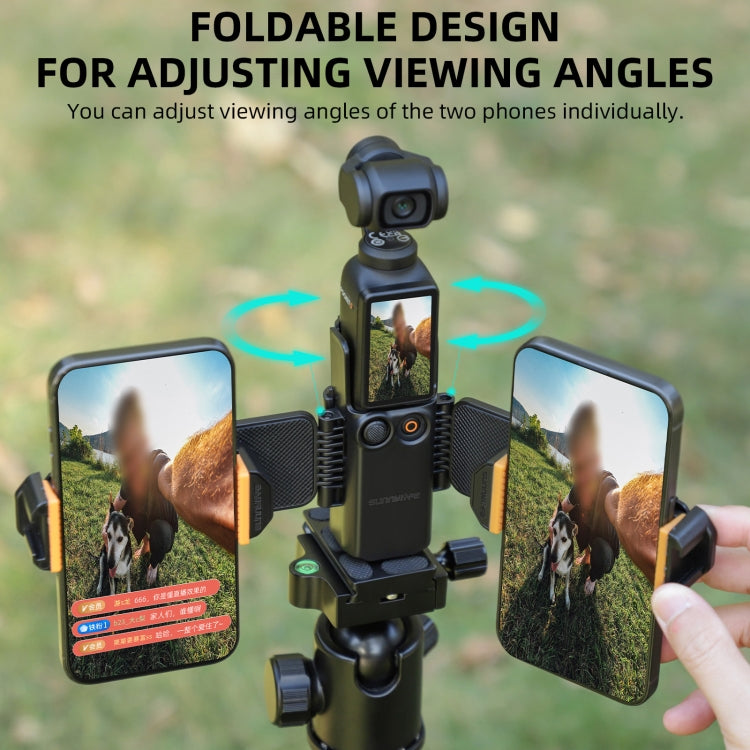 For DJI OSMO Pocket 3 Sunnylife ZJ756 Expanded Dual Phone Clamp Holder (Black) - free shipping - PMC TechLife - Order now!