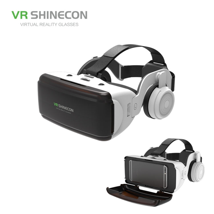 VR SHINECON G06E Virtual Reality 3D Video Glasses Suitable for 4.7 inch - 6.1 inch Smartphone with Headset (White) - VR Headset by PMC Jewellery | Online Shopping South Africa | PMC Jewellery