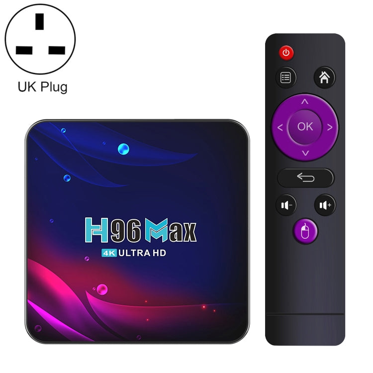 H96 Max V11 4K Smart TV BOX Android 11.0 Media Player with Remote Control, RK3318 Quad-Core 64bit Cortex-A53, RAM: 4GB, ROM: 32GB, Support Dual Band WiFi, Bluetooth, Ethernet, UK Plug - RK3318 by PMC Jewellery | Online Shopping South Africa | PMC Jewellery | Buy Now Pay Later Mobicred