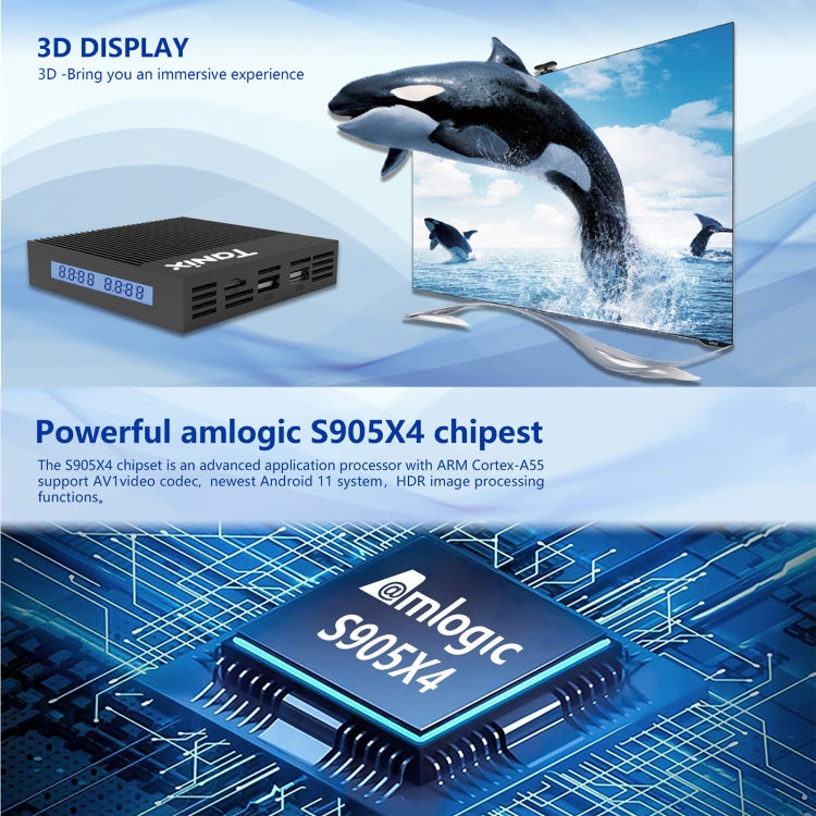 Tanix X4 Android 11 Smart TV Box, Amlogic S905X4 Quad Core, 4GB+64GB, Dual Wifi, BT(EU Plug) - Amlogic S905 by PMC TechLife | Online Shopping South Africa | PMC TechLife | Buy Now Pay Later Mobicred