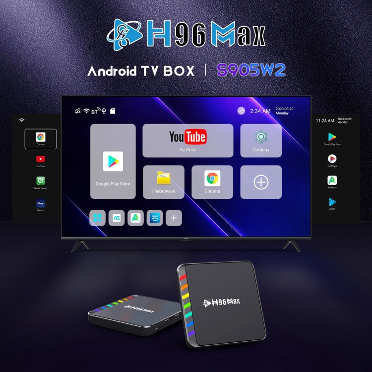 H96 Max W2 4K Ultra HD Android 11.0 Smart TV Box with Remote Control, Amlogic S905W2 Quad-Core, 2GB+16GB(EU Plug) - Amlogic S905 by PMC Jewellery | Online Shopping South Africa | PMC Jewellery | Buy Now Pay Later Mobicred