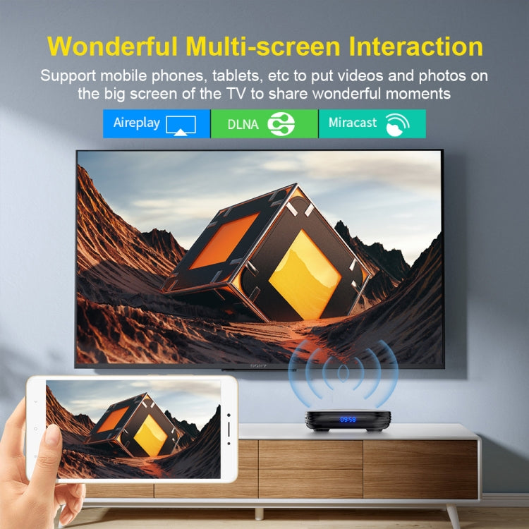 HK1 RBOX-H8S 4K Ultra HD Android 12.0 Smart TV Box with Remote Control, Allwinner H618 Quad-Core, 4GB+32GB(EU Plug) - Amlogic S905 by PMC Jewellery | Online Shopping South Africa | PMC Jewellery | Buy Now Pay Later Mobicred