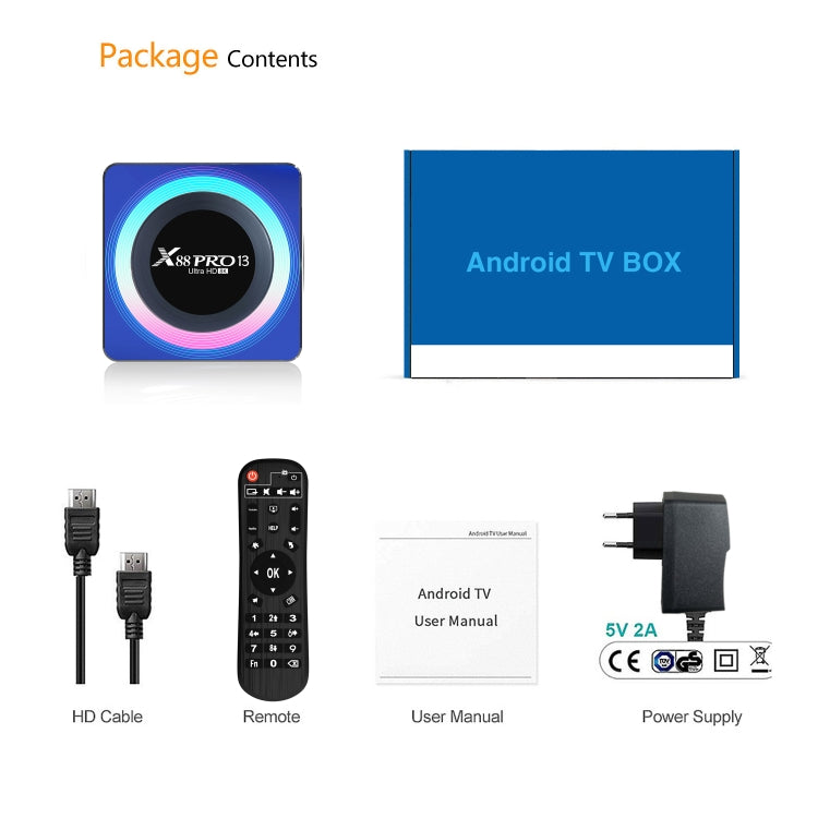 Acrylic X88 Pro 13 8K Ultra HD Android 13.0 Smart TV Box with Remote Control, RK3528 Quad-Core, 2GB+16GB(US Plug) - Others by PMC Jewellery | Online Shopping South Africa | PMC Jewellery | Buy Now Pay Later Mobicred