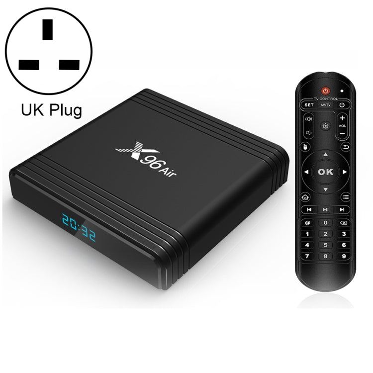 X96 Air 8K Smart TV BOX Android 9.0 Media Player with Remote Control, Quad-core Amlogic S905X3, RAM: 4GB, ROM: 32GB, Dual Band WiFi, Bluetooth, UK Plug - Amlogic S905 by PMC Jewellery | Online Shopping South Africa | PMC Jewellery | Buy Now Pay Later Mobicred