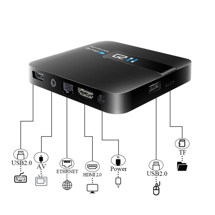 H20 4K Smart TV BOX Android 10.0 Media Player with Remote Control, Quad Core RK3228A, RAM: 1GB, ROM: 8GB, 2.4GHz WiFi, US Plug - RK3228A by PMC Jewellery | Online Shopping South Africa | PMC Jewellery | Buy Now Pay Later Mobicred