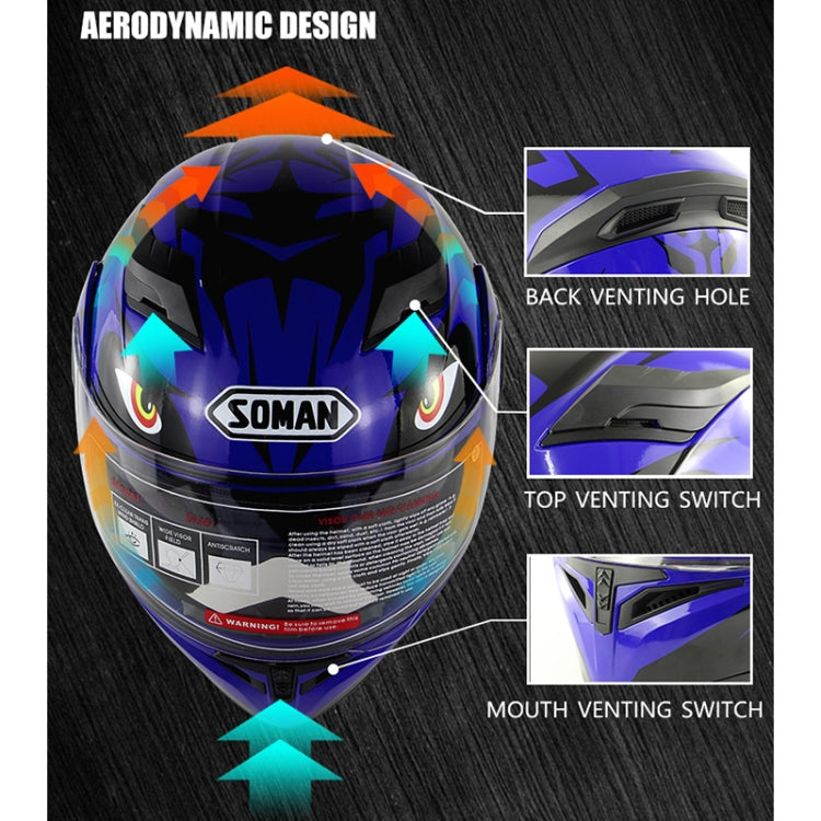 Soman 955 Skyeye Motorcycle Full / Open Face Bluetooth Helmet Headset Full Face, Supports Answer / Hang Up Calls(Black Red) - free shipping - PMC TechLife - Order now!