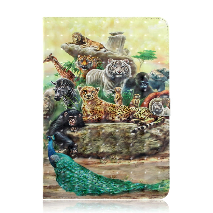3D Colored Drawing Universal Horizontal Flip Leather Case, with Holder & Card Slot & Wallet for 10 inch Tablet PC(Zoo) - 10 - 11 inch by PMC TechLife | Online Shopping South Africa | PMC TechLife | Buy Now Pay Later Mobicred