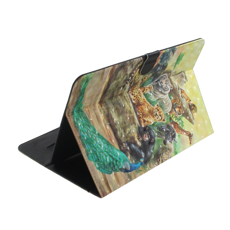 3D Colored Drawing Universal Horizontal Flip Leather Case, with Holder & Card Slot & Wallet for 10 inch Tablet PC(Zoo) - 10 - 11 inch by PMC TechLife | Online Shopping South Africa | PMC TechLife | Buy Now Pay Later Mobicred