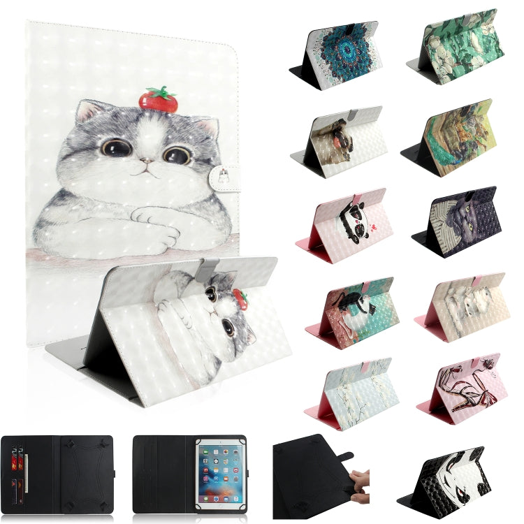 3D Colored Drawing Universal Horizontal Flip Leather Case, with Holder & Card Slot & Wallet for 10 inch Tablet PC(Zoo) - 10 - 11 inch by PMC TechLife | Online Shopping South Africa | PMC TechLife | Buy Now Pay Later Mobicred