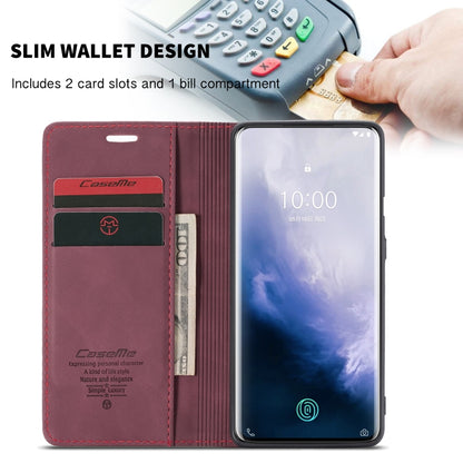 CaseMe-013 Multi-functional Retro Frosted Horizontal Flip Leather Case with Card Slot & Holder & Wallet For OnePlus 7 Pro(Wine Red) - OnePlus Cases by CaseMe | Online Shopping South Africa | PMC Jewellery | Buy Now Pay Later Mobicred