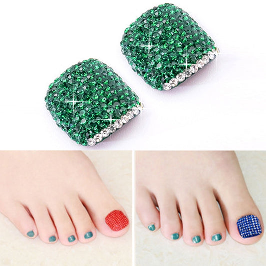 2 PCS Crystal Fake Nail Art Tips Rhinestone Full Cover Toenails Decals Stickers(NO:25) - Nail Stickers by PMC Jewellery | Online Shopping South Africa | PMC Jewellery | Buy Now Pay Later Mobicred