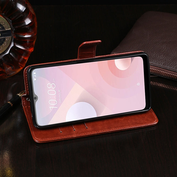 For HTC Desire 20+ idewei Crazy Horse Texture Horizontal Flip Leather Case with Holder & Card Slots & Wallet(White) - free shipping - PMC Jewellery - Order now!