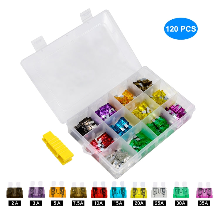 ZH-1094B1 120 PCS 2A-35A Car Fuse Set - Fuse by PMC TechLife | Online Shopping South Africa | PMC TechLife | Buy Now Pay Later Mobicred