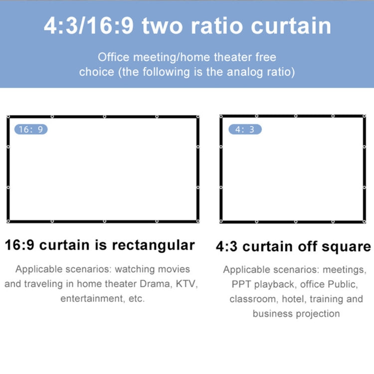 Folding Milk Silk Polyester Projector Film Curtain, Size:72 inch (16:9) Projection Area: 159 x 90cm - Film Curtains by PMC TechLife | Online Shopping South Africa | PMC TechLife | Buy Now Pay Later Mobicred