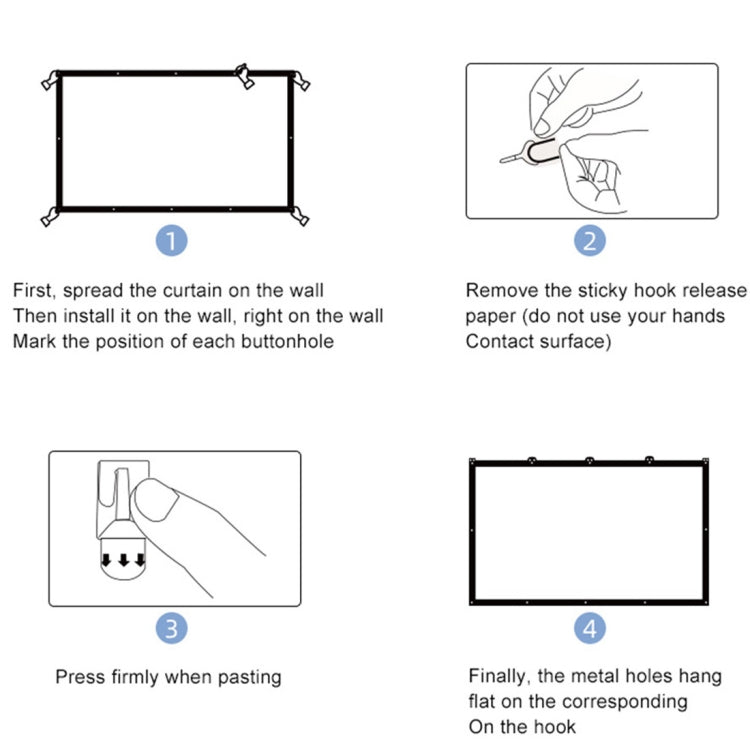 Folding Milk Silk Polyester Projector Film Curtain, Size:72 inch (4:3) Projection Area: 146 x 110cm - Film Curtains by PMC TechLife | Online Shopping South Africa | PMC TechLife | Buy Now Pay Later Mobicred