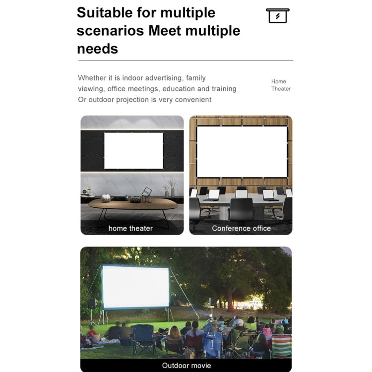 Folding Milk Silk Polyester Projector Film Curtain, Size:72 inch (4:3) Projection Area: 146 x 110cm - Film Curtains by PMC TechLife | Online Shopping South Africa | PMC TechLife | Buy Now Pay Later Mobicred