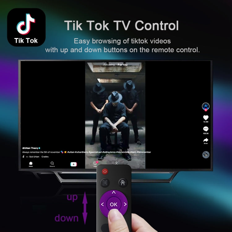 H96 Mini V8 4K Smart TV Box with Remote Control, Android 10.0, RK3228A Quad-core Cortex-A7, 2GB+16GB, Built-in TikTok, Support DLNA / HDMI / USBx2 / 2.4G WIFI, Plug Type:EU Plug - RK3228A by PMC Jewellery | Online Shopping South Africa | PMC Jewellery | Buy Now Pay Later Mobicred