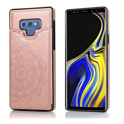 For Samsung Galaxy Note9 Double Buckle Mandala Pattern PU+TPU Protective Case with Card Slots & Holder & Photo Frame(Rose Gold) - Galaxy Phone Cases by PMC Jewellery | Online Shopping South Africa | PMC Jewellery