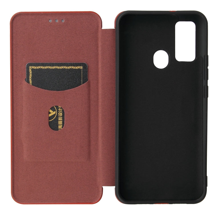 For DOOGEE N30 Carbon Fiber Texture Horizontal Flip TPU + PC + PU Leather Case with Card Slot(Brown) - More Brand by PMC Jewellery | Online Shopping South Africa | PMC Jewellery | Buy Now Pay Later Mobicred