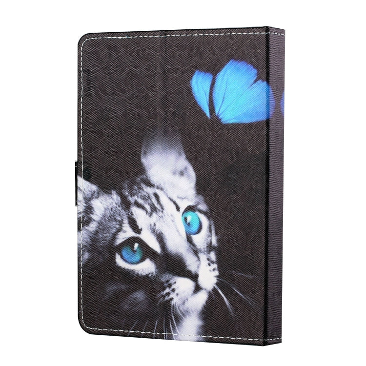 For 10 inch Tablet PC Universal Colored Drawing Horizontal Flip Leather Case with Holder & Card Slots(Butterfly Cat) - 10 - 11 inch by PMC TechLife | Online Shopping South Africa | PMC TechLife | Buy Now Pay Later Mobicred