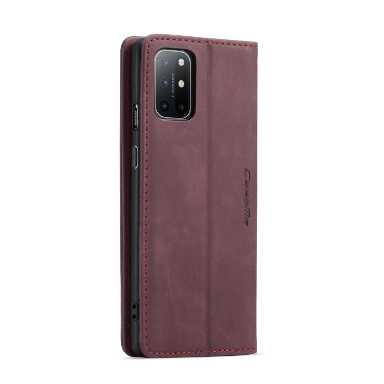 For OnePlus 8T CaseMe-013 Multifunctional Retro Frosted Horizontal Flip Leather Case with Card Slot & Holder & Wallet(Wine Red) - OnePlus Cases by CaseMe | Online Shopping South Africa | PMC Jewellery | Buy Now Pay Later Mobicred