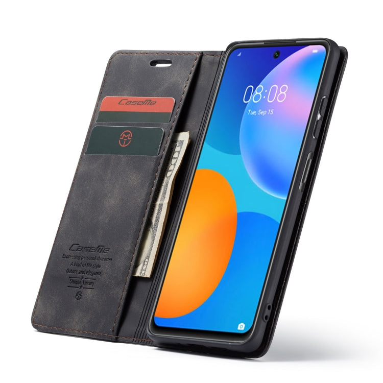 For Huawei P Smart 2021 CaseMe-013 Multifunctional Retro Frosted Horizontal Flip Leather Case with Card Slot & Holder & Wallet(Black) - Huawei Cases by CaseMe | Online Shopping South Africa | PMC Jewellery | Buy Now Pay Later Mobicred